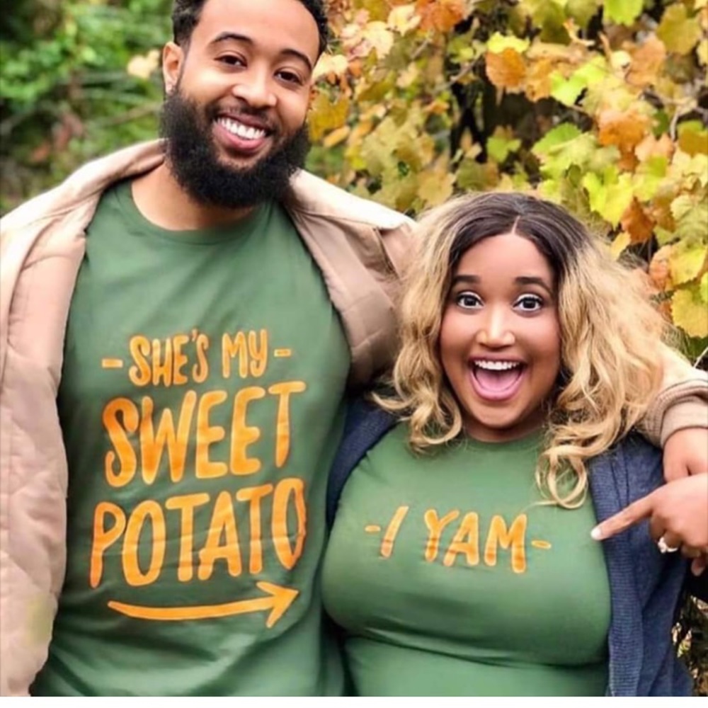 Thanksgiving Couple Tshirt set . Not sold separately !!!